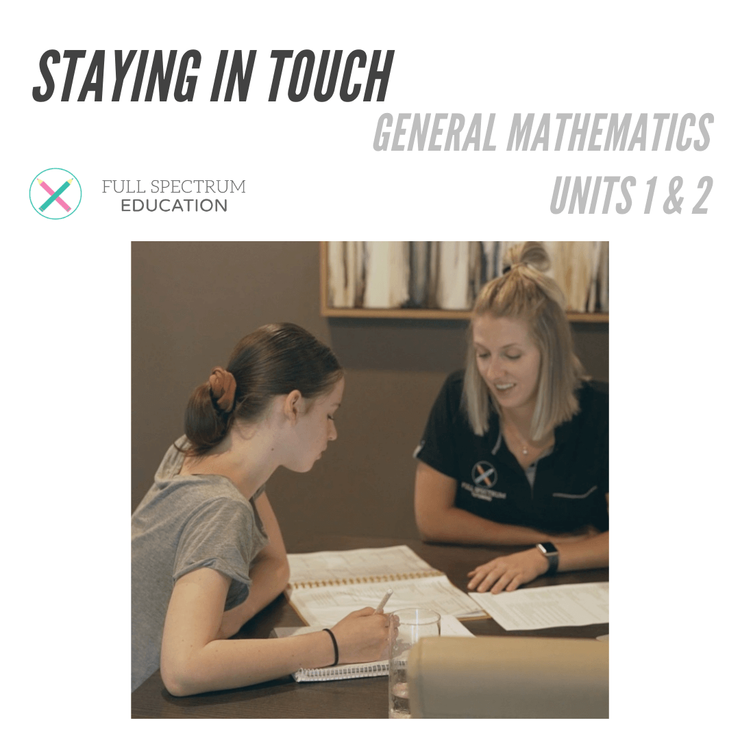 Staying In Touch General Mathematics, Units 1 & 2 with Solutions